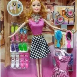 Happy Doll Designer Shoes Playing Set with accessories and dresses-image-46