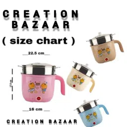 creation bazaar Multiperpse Non Stick Rice Electric Cooker Frying Boiling Cooking Rice Cooker, Travel Cooker, Egg Boiler, Egg Cooker image 4
