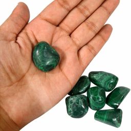 Natural Single Malachite Tumble Stone for Reiki Healing and Crystal Healing Tumble Stones Polished Asymmetrical Crystal Stone-image-25