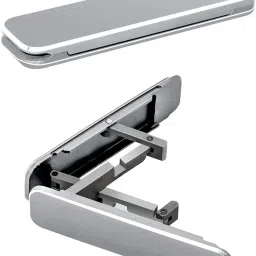 Midkart Universal Multi-Angle Aluminum Kickstand Compatible with Any Cellphone with Vertical and Horizontal Adjustable Angle, Silver Mobile Holder-image-1