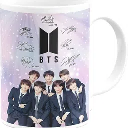 manorath BTS Printed Ceramic Tea, Milk and Coffee/Cup (White, 11 oz, Ceramic Coffee Mug-picture-22
