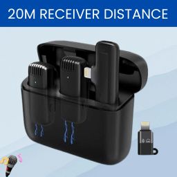 J13 Wireless Microphone, Noise Reduction Mic with Charging Case for VloggingH101 Microphone-image-53