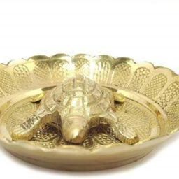 Feng Shui -Vastu Brass Metal Turtle with Plate for Wealth, Good luck and Prosperity Brass Yantra-image-45