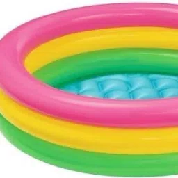 (USA*BOB-30) BEST SELLER,PEOPLE CHOICE PREMIUM QUALITY 2 FEETS(61 CM) WIDTH AND 22CM HEIGHT ,THREE COLOUR WATER BATH TUB POOL FOR YOURS LOVLY KIDS AND BABY WITH AIR PUMP.AGE 0-3 YEARS. Inflatable Swimming Pool, Inflatable Toy Pump-94