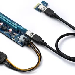 microware PCI-E Extender Riser Card USB 3.0 1x to 16x Adapter for BTC Miner GDDR4 16 GB NVIDIA Chipset 64 bit 120 MHz Graphics Card image 5