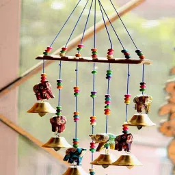Handcrafted Elephant Design Wood Windchime-image-31