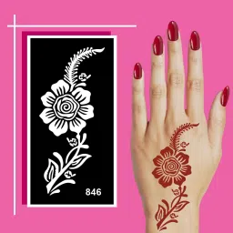 Elegant Finger Flower Mehndi Stencil Stickers Crafted for Instant Ready-image-88