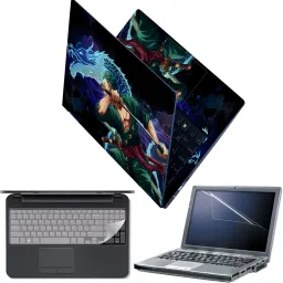 Techfit Full Body Laptop Skin with Screen Guard and Key Guard - Roronoa Zoro Dragon Combo Set-10