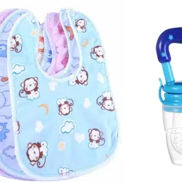 4pcs Breakfast,Lunch,Dinner Apron for babies & Fresh Silicone Fruit Nibbler Feeder-26