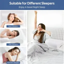 credicus Cervical Contour Memory Foam Pillow, Stomached, Anti-Snoring, Side Sleepers Memory Foam Solid Orthopaedic Pillow Pack of 1 image 4