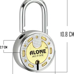 alone Active Round 65mm Lock for Home Gate Shop & Shutter, Double Locking 6 Keys Padlock image 2
