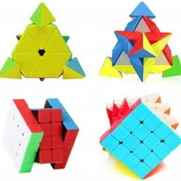 toy arena Combo Of High speed Anti pop High Stability Pyramid Pyraminx Triangle And 4x4x4 stickerless cube image 3