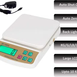 INDICUL Electronic Digital 1Gram-10 Kg Weight Scale Lcd Kitchen Weight Scale Machine Measure for measuring fruits,shop,Food,Vegetable,vajan,offer,kata,weight machine Weighing Scale for grocery,kata,taraju,shop,computer kata,tarazu,jewellery,sabzi, Weighing scale (White) (adaptor included) Weighing Scale Weighing Scale image 4