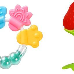 Baby Teething Toys Soft and Natural Bell Teether for Baby with Fruit Nibbler for Fruit Feeding -Combo of 2 Teether and Feeder-image-26