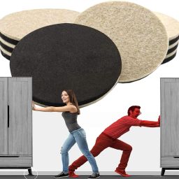 2 Pcs Furniture Pads Two Color (Brown + Beige) Large Felt Pads Self Adhesive Indoor Rug Pad-0