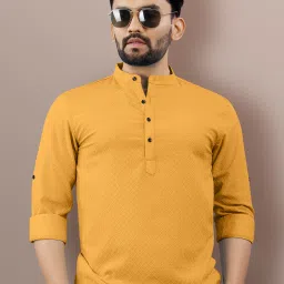 Men Self Design Jacquard Straight Kurta-image-95