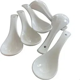 Ceramic Spoons White for multipurpose Ceramic Soup Spoon Set-image-20