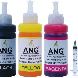 Ang Refill Ink Kit For Printer E470, E477, E400, E410, E417, E560, E3370, E4570 Black + Tri Color Combo Pack Ink Bottle-image-5