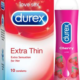 Extra Thin condom 10s and Lube - Cherry Flavoured Lubricant-image-35