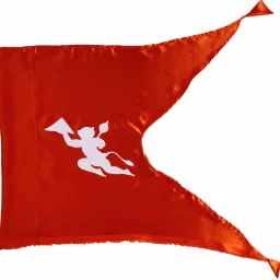 V shape 20x30 Inches Flying White Hanuman Carrying Mountain on shiny Orange Double Sided Wind Outdoor Flag-image-61