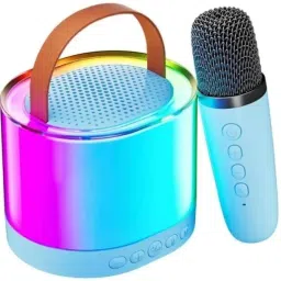 Portable Bluetooth Karaoke Speaker with Wireless Mic & RGB Lights (Multicolor)-8