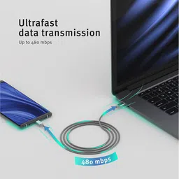 Sortd Type C to Type C 6.6 Feet (2M) Cable (In-Build Smart E Marker Chip, Black) image 4