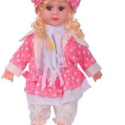 Cute Looking Musical Rhyming Babydoll,Big Stroller Dolls, Laughing and Singing Soft Push Stuffed Talking Doll Baby Girl Toy for Kids-image-5