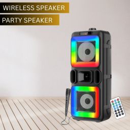 FRONY Pushpa(PORTABLE BLUETOOTH PARTY SPEAKER) 3D Sound With Karaoke Mic/RGB LightA277 40 W Bluetooth Party Speaker-image-78