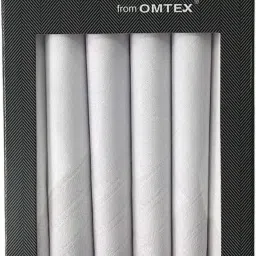 PASSION FROM OMTEX 100% Cotton Premium Collection Handkerchiefs Hanky for Men, Set of 6 (White) ["WHITE WITH WHITE BORDER"] Handkerchief-image-22