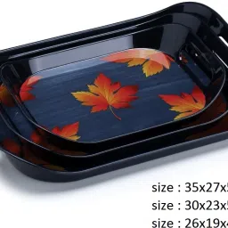 zedzero Legacy Serving Tray Set with Rectangular Shape Large, Medium, Small Tray image 2