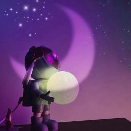 TECPHILE Night Light Astronaut Galaxy Projector with Remote Control 360° Adjustable Head Table Lamp-56