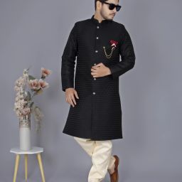 Brand Boy Self Design Sherwani-image-74
