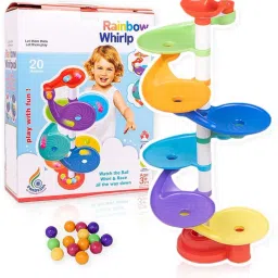 Rainbow Whirlpool 7 Layer Ball Drop and ROLL Swirling Tower for Baby and Toddler Development of Age 3+ Years Kids Multicolour-10