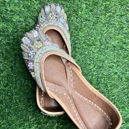 Embellished handworked Punjabi Juti with beads and pearls Jutis For Women-image-61
