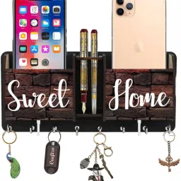 Key Holder For Wall /Mobile Holder/Phone Stand /Home Decor Items/ Wood Key Holder-image-34