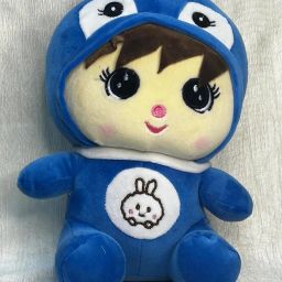 Soft Plush Boy Doll With Cap Huggable Soft Toy for Kids Blue - 13 cm-13