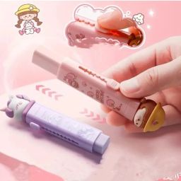 haniya online store Unicorn Cutter Shaped Eraser Set for Kids Rubber Eraser for Kids 2 Rifill Non-Toxic Eraser image 3