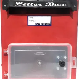 Wall Mounted Letter Box with Openable Door in Front, Size:28 x 24 x 5 cm, Red Wall Mounted Mailbox-6