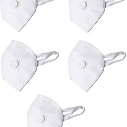 Anti Infection Anti-Pollution Breathable Respiratory Premium Quality Face Mask with Air filter (5 Mask) SnSMWhite5 Reusable, Washable-4