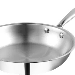 Platinum Triply Stainless Steel Frypan 20 cm Diameter with Riveted Sturdy Handle Fry Pan 20 cm diameter 2.5 L capacity-image-49