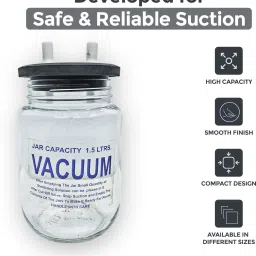 jetflon Suction Glass Jar 1500ml 1 set for suction machine with 2 Float Safety valve 1500 ml Solution Basin image 2