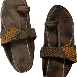 Men’s Brown Kolhapuri Chappal – Genuine Leather Ethnic Slippers for Men Mojaris For Men-image-41