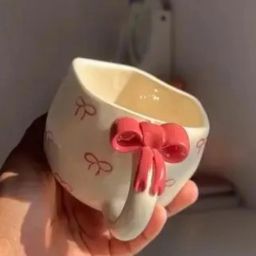Pack of 1 Ceramic Bow Bloom Ceramic Mug | 3D Bow Charm Mug Set of 1-image-5