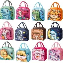 3D Cartoon Printed Assorted Thermal Lunch Box Waterproof Lunch Bag-image-36