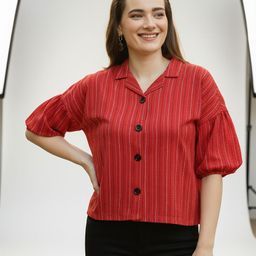 j turritopsis Women Regular Fit Striped Button Down Collar Casual Shirt-picture-19