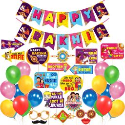 Happy Rakhi Photo Booth Prop Decoration Items for Rakhi Decorations(Pack of 38)-image-17