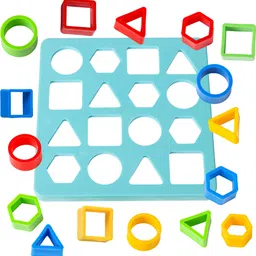 bhvmey Preschool Activity Puzzle | Montessori Square Blue Puzzle Shape Sorting Board-picture-18