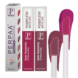 PERPAA Set of 2 Power Stay Liquid Matte Lipstick - 5ml Each - Pink 10 & Mauve 23 image 5