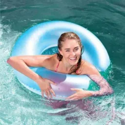 size (IND*97) Neon Frost pool float tube inflatable swim ring Blue Inflatable Swimming Safety Tube-image-99