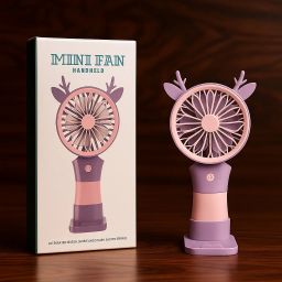 Air Buzz Mini Portable USB Rechargeable Hand Fan With Mobile Stand B3G2 Rechargeable Fan-image-34